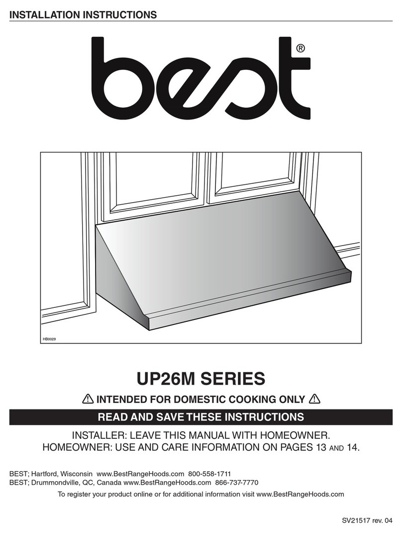 Best Pro-Style UP26 Series User manual
