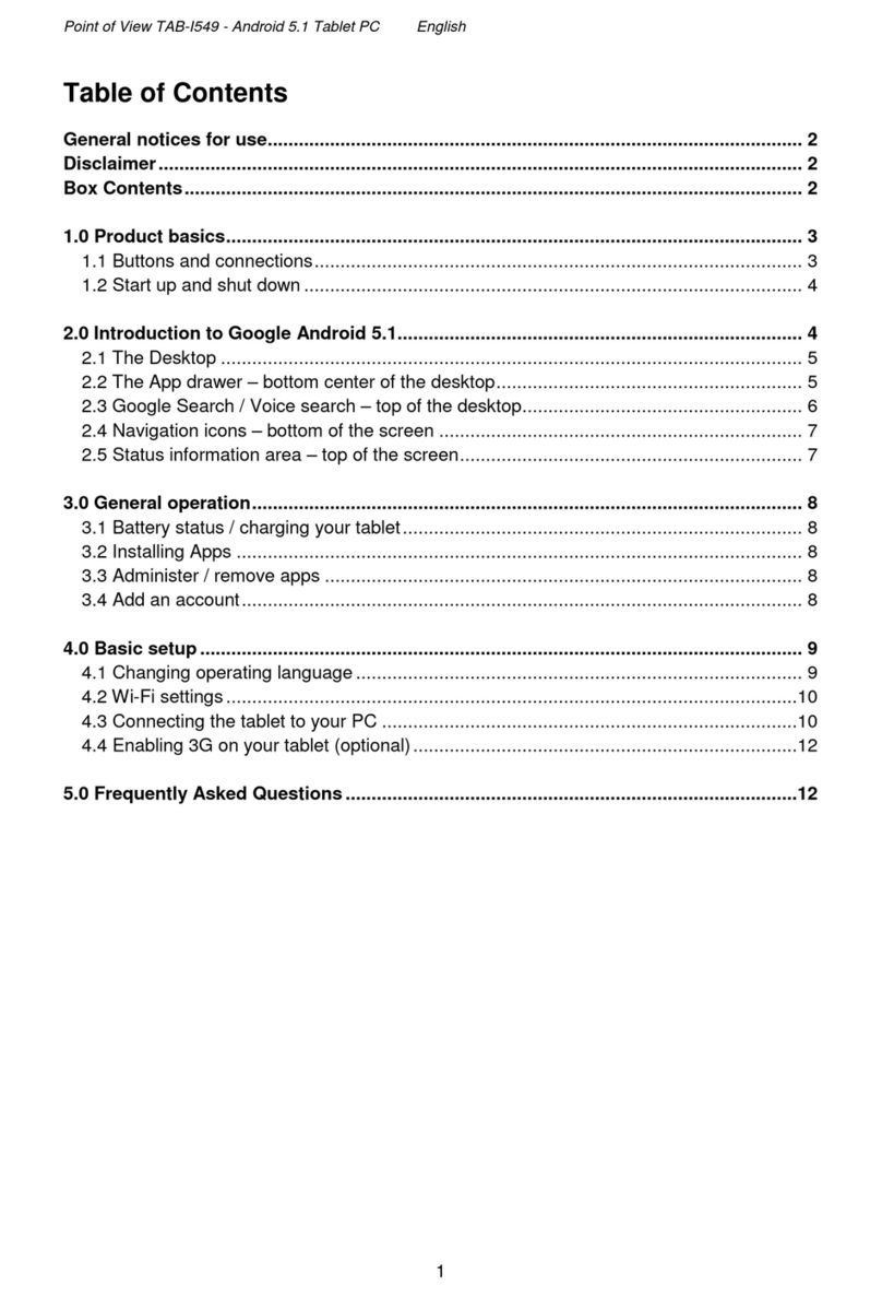 Point of View TAB-I549 User manual Point of View TAB-I549 User manual