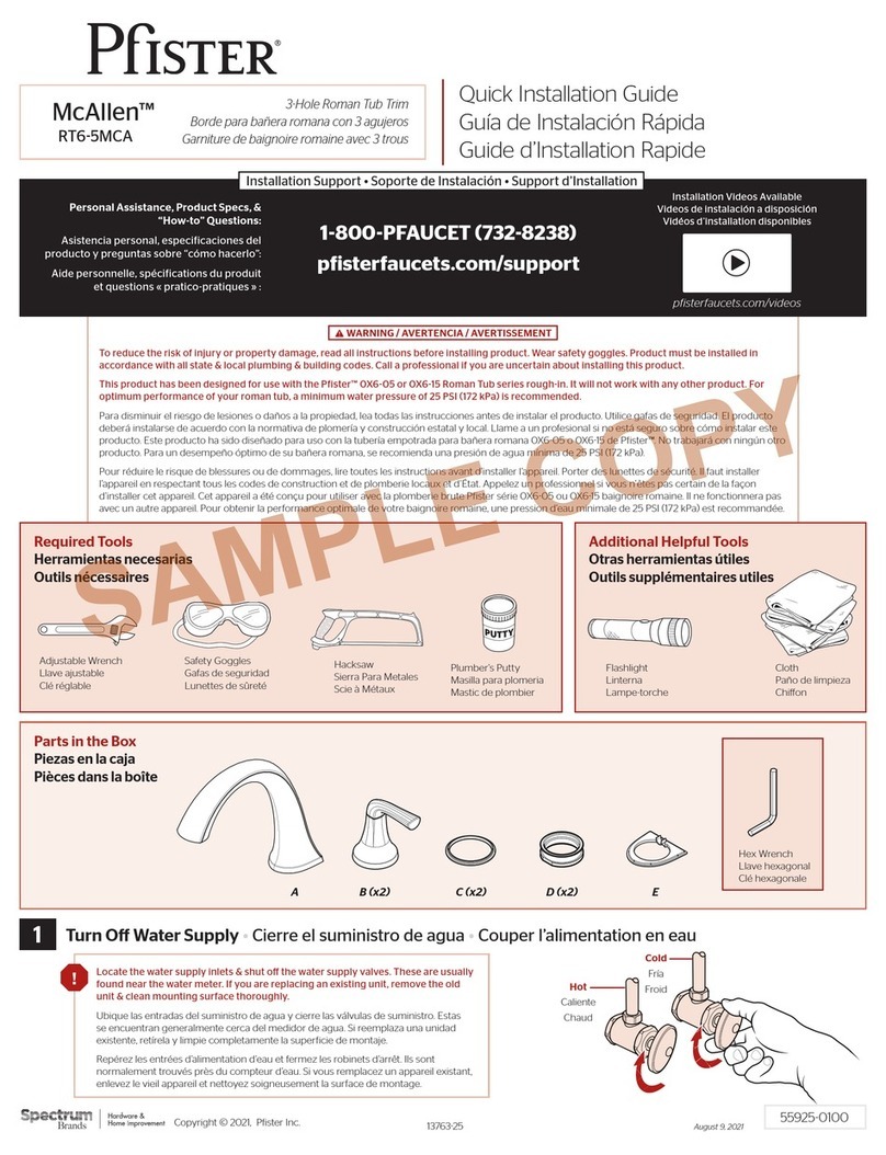 Pfister McAllen RT6-5MCA Quick installation guide