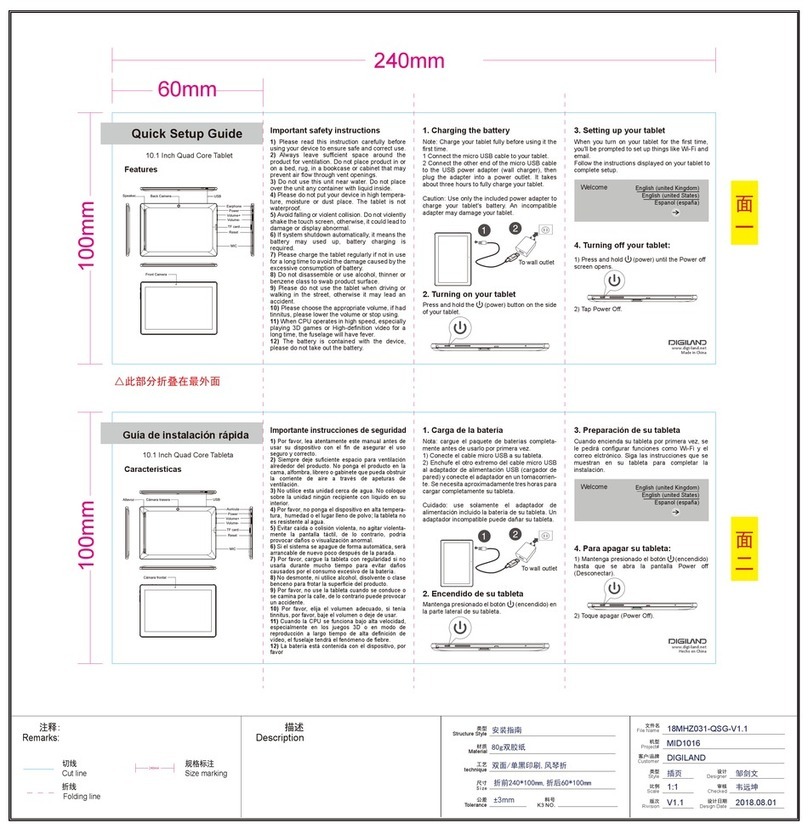 DigiLand MID1016 User manual