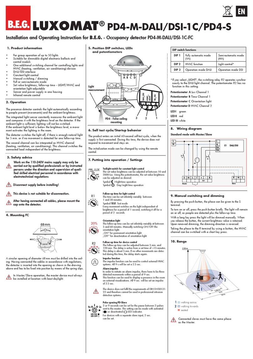 B.E.G. LUXOMAT PD4-M-DALI/DSI-1C/PD4-S User guide