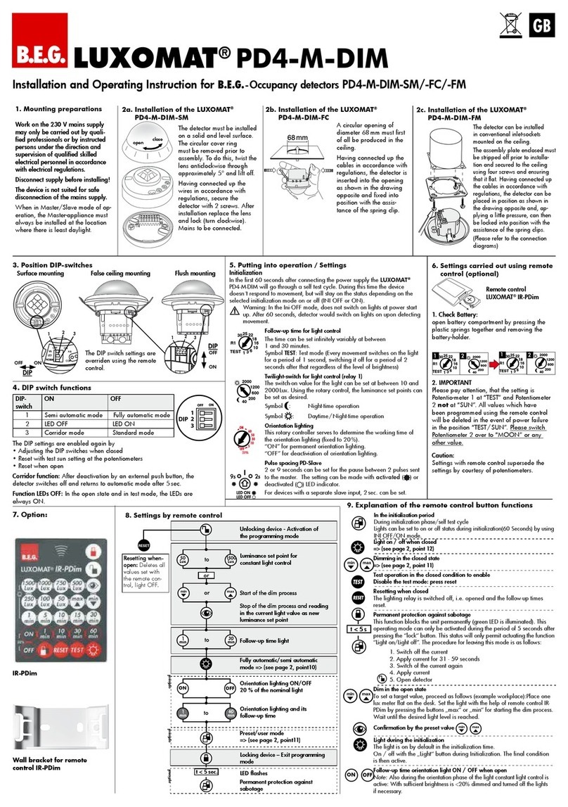 B.E.G. LUXOMAT PD4-M-DIM-SM User guide