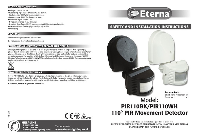Eterna PIR110WH Setup guide