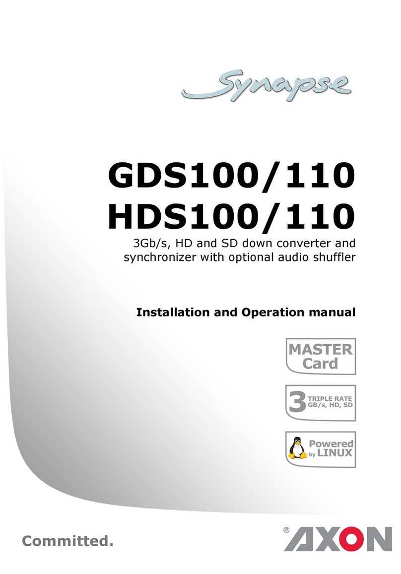 Axon Synapse GDS100 Installation and operation manual Axon Synapse GDS100 Installation and operation manual