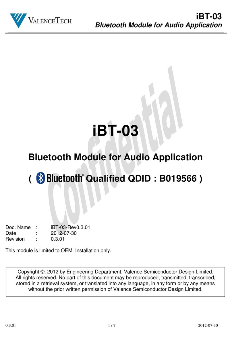 Valence Tech iBT-03 User manual