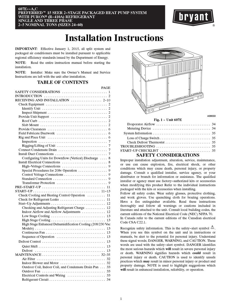 Bryant 607E Series User manual