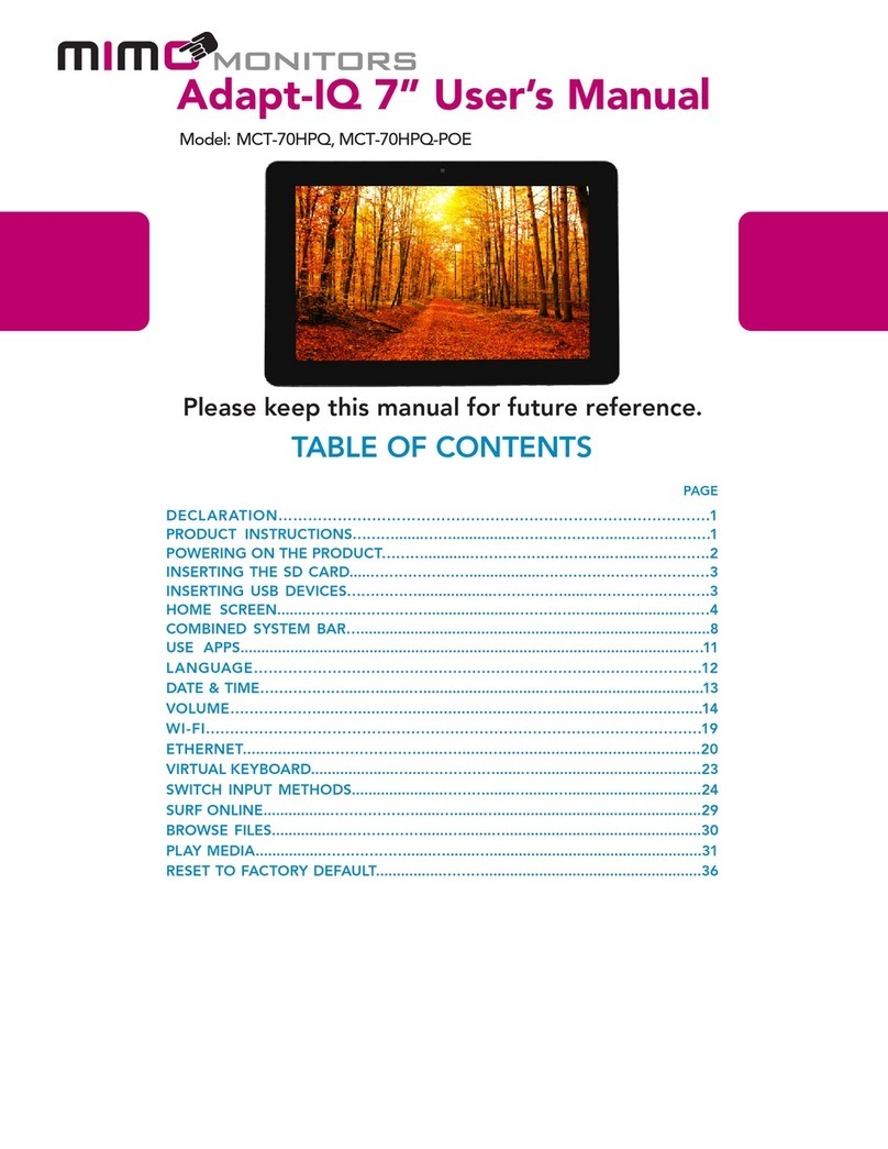 Mimo Monitors Adapt-IQ MCT-70HPQ user manual