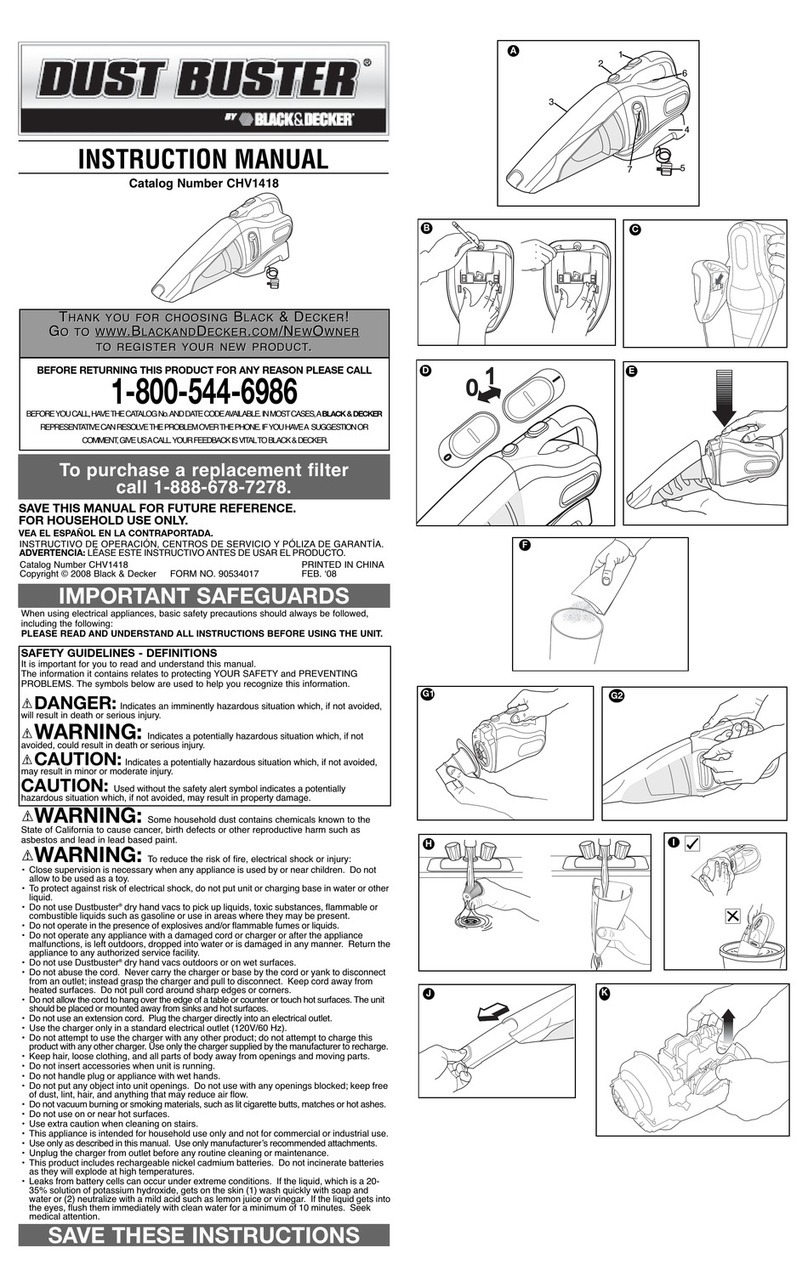 Black & Decker Dust Buster CHV1418 instruction manual