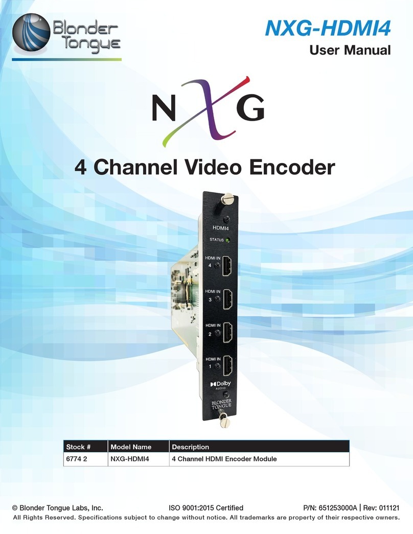 Blonder tongue NXG-HDMI4 User manual