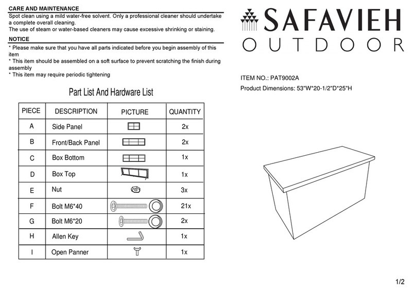 Safavieh Outdoor Cosima PAT9002A quick start guide