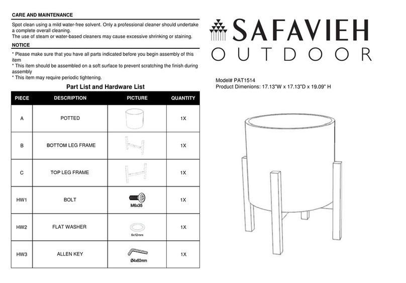 Safavieh Outdoor Jesper PAT1514 quick start guide Safavieh Outdoor Jesper PAT1514 quick start guide