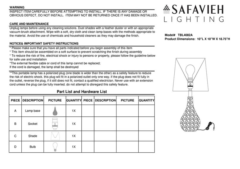 Safavieh Lighting TBL4082A User manual