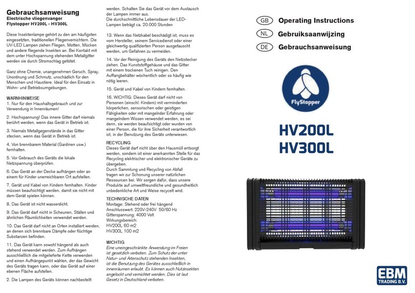 EBM TRADING Flystopper HV200L operating instructions