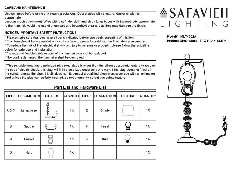 Safavieh Lighting MLT4002A Assembly Safavieh Lighting MLT4002A Assembly