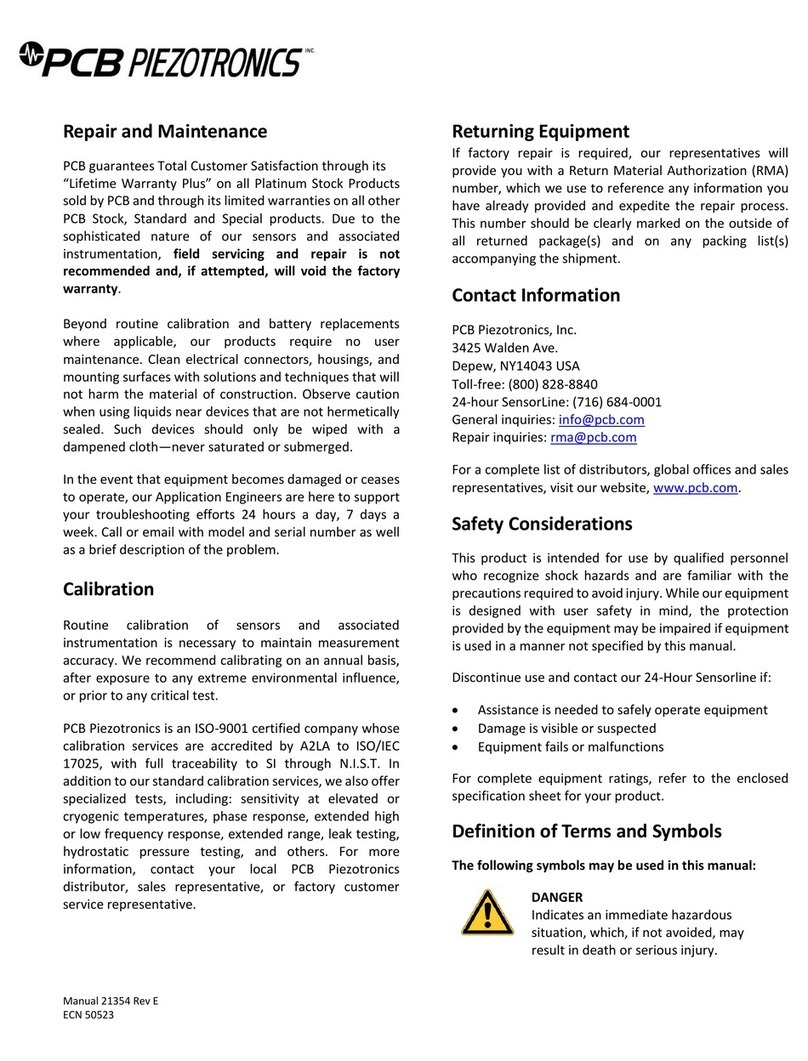 PCB Piezotronics 261B03 User manual