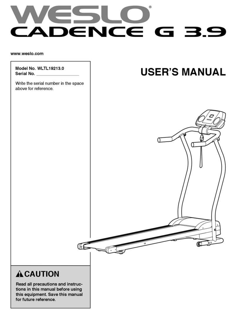 Weslo CADENCE G 3.9 user manual