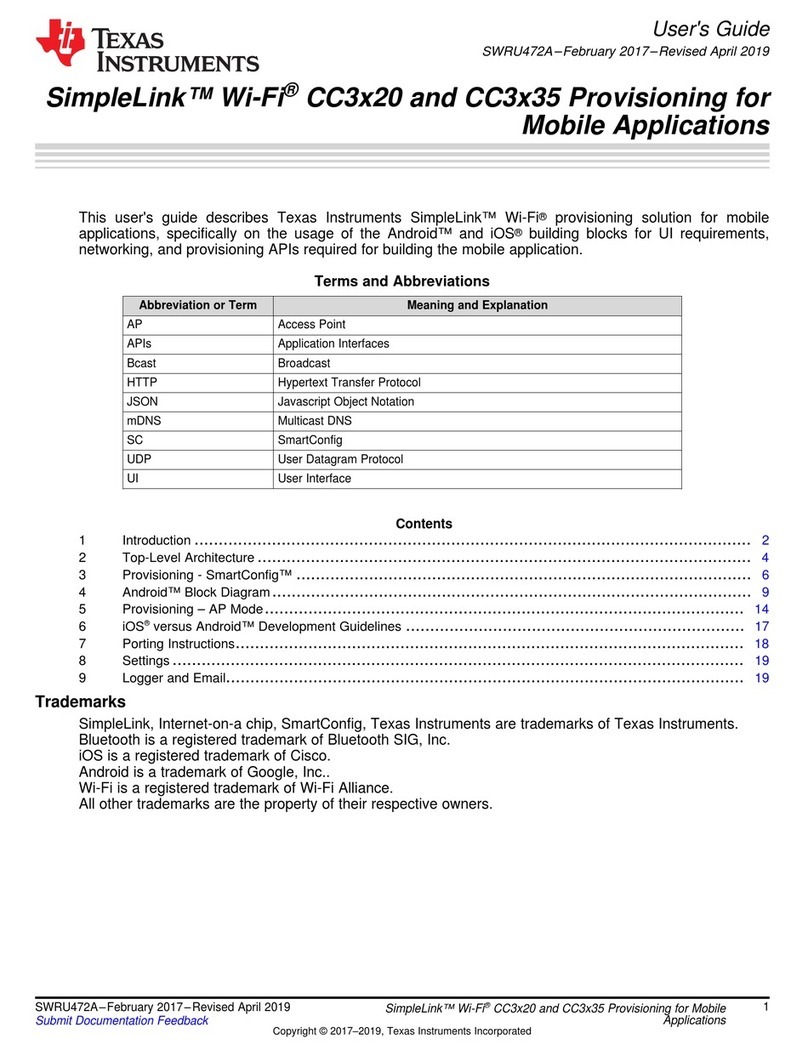 Texas Instruments SimpleLink Wi-Fi CC3 20 Series user guide Texas Instruments SimpleLink Wi-Fi CC3 20 Series user guide