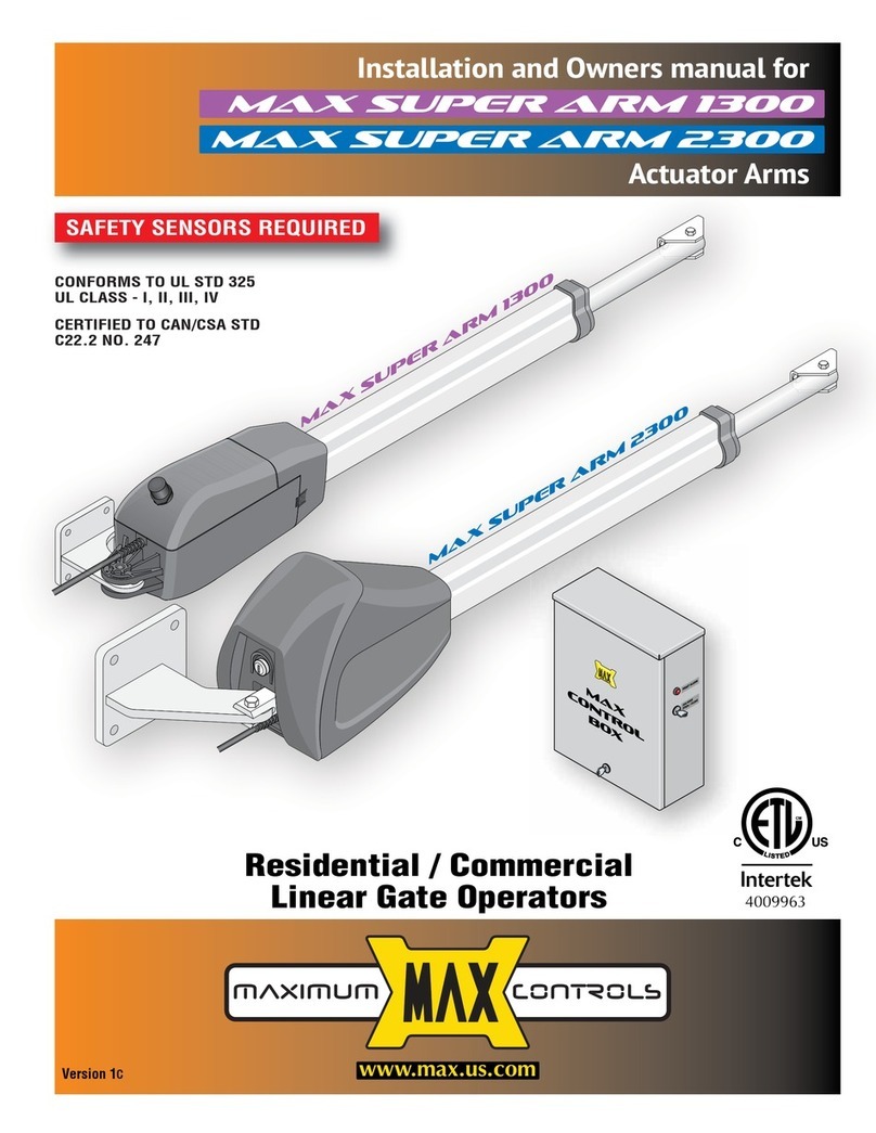 Maximum Controls MAX SUPER ARM 1300 Installation instructions
