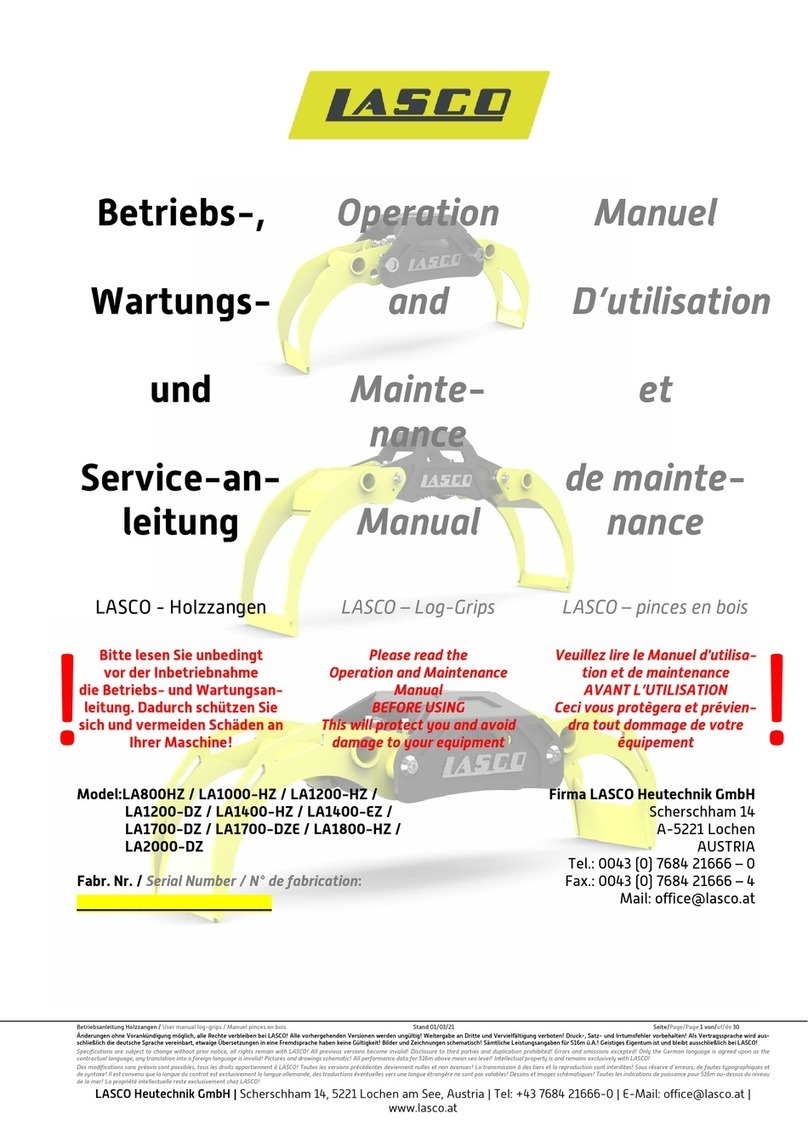 Lasco LA800HZ Operation and maintenance manual