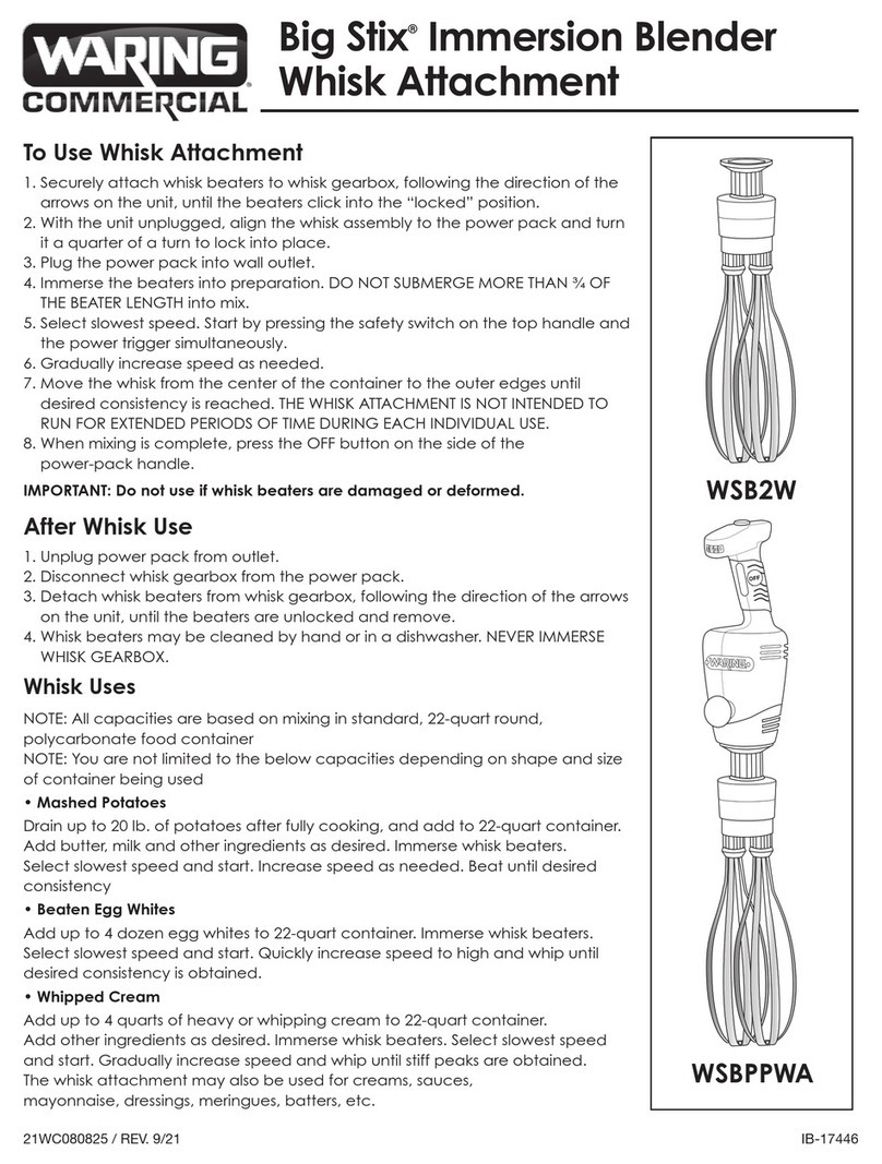 Waring Big Stix WSB2W quick start guide