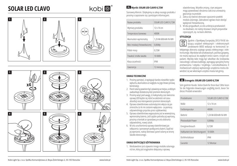 kobi SOLAR LED CLAVO manual