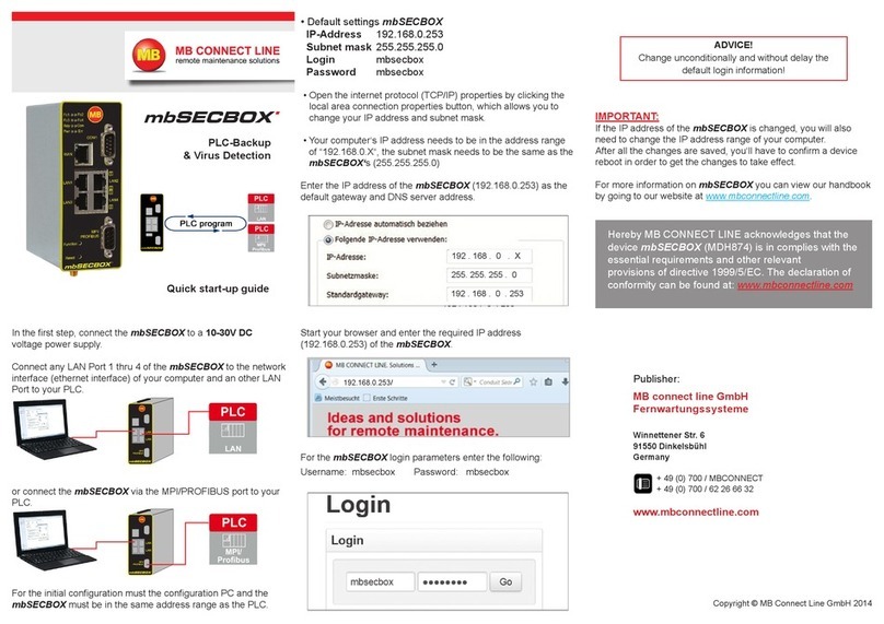 MB Connect Line mbSECBOX Quick start up guide MB Connect Line mbSECBOX Quick start up guide