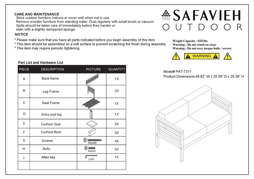 Safavieh Outdoor Kinnell PAT-7311 Assembly instructions