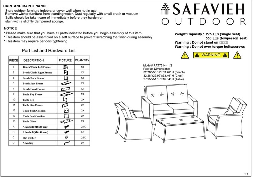 Safavieh Outdoor Lorma PAT7514 Assembly instructions