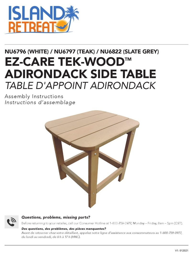ISLAND RETREAT EZ-CARE TEK-WOOD NU6796 Assembly instructions