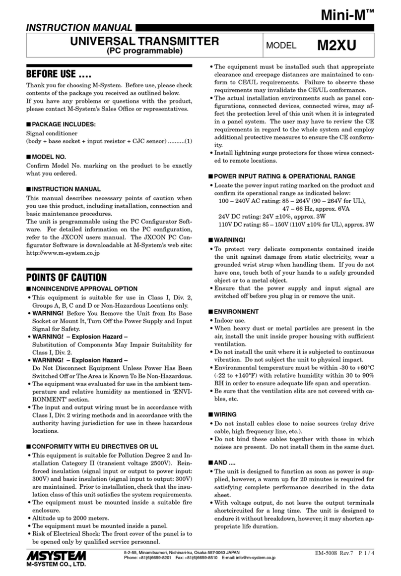 M-system Mini-M M2XU instruction manual