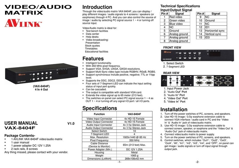 C&C TECHNIC AVlink VAX-8404F user manual