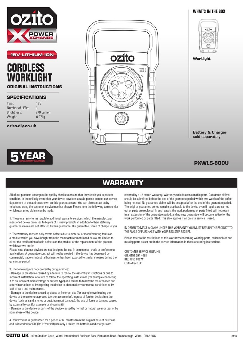 Ozito Power Xchange PXWLS-800U Original instructions Ozito Power Xchange PXWLS-800U Original instructions