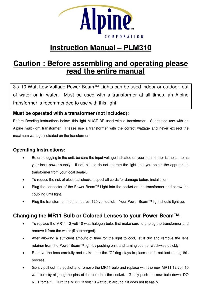 Alpine Power Beam PLM310 User manual