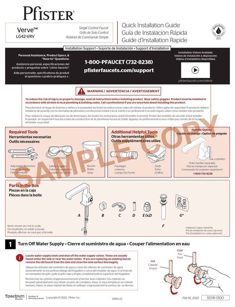 Pfister Verve LG42-VRV User manual