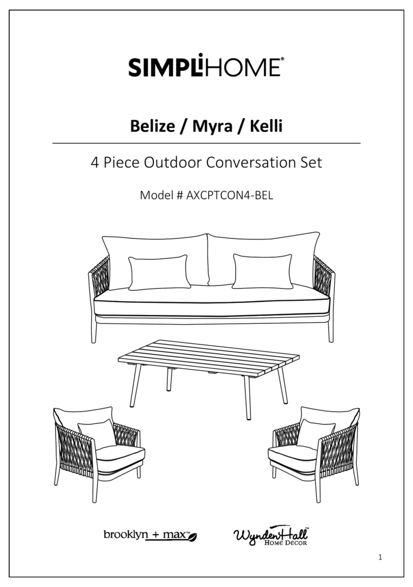 Simpli Home WyndenHall Brooklyn + Max AXCPTCON4-BEL User manual