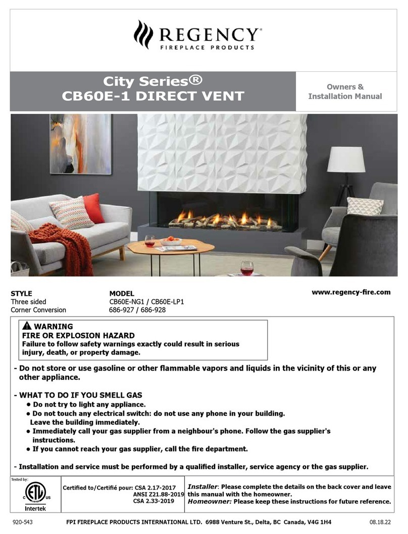 Regency City CB60E-1 Owners & installation manual