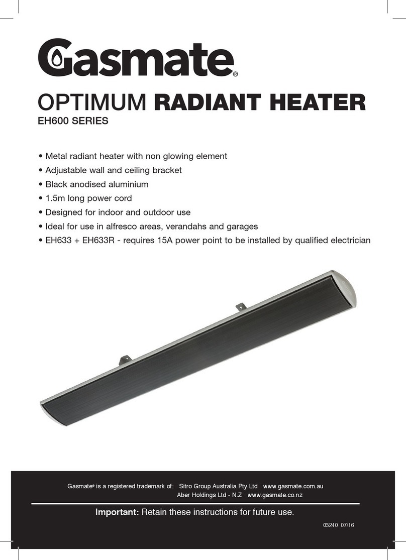 Gasmate OPTIMUM EH633R Installation, operation and maintenance instructions
