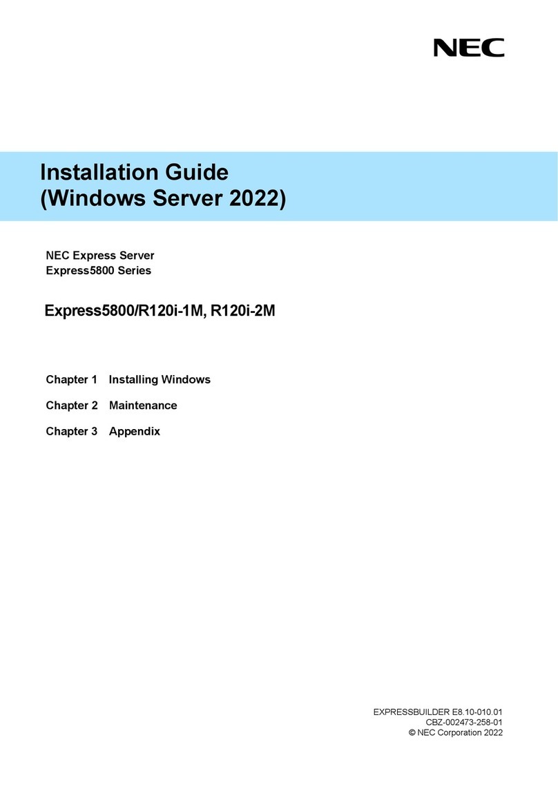 NEC NEC Express5800 Series installation guide NEC NEC Express5800 Series installation guide