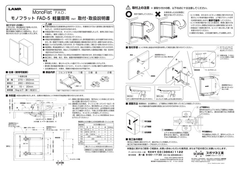Lamp MonoFlat FAD-5 User manual