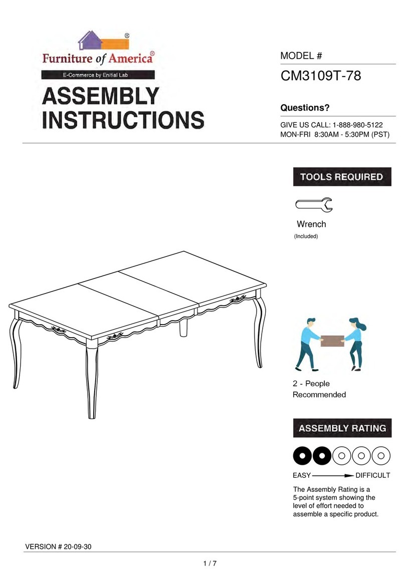 Enitial Lab Furniture of America CM3109T-78 Assembly instructions