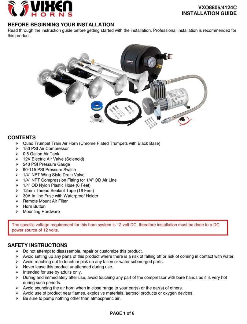 Vixen Horns VXO8805/4124C installation guide Vixen Horns VXO8805/4124C installation guide