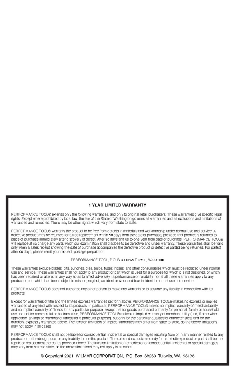 Performance Tool W1622 User manual