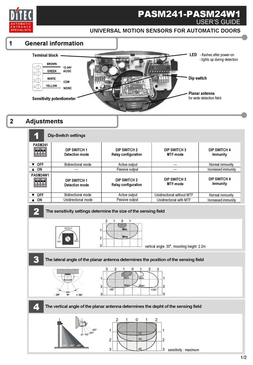 DITEC PASM24W1 user guide