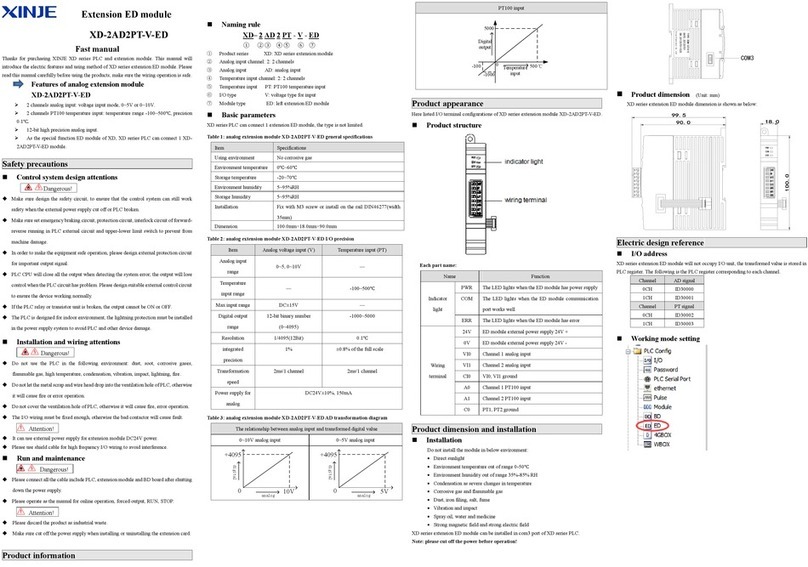 Xinje XD-2AD2PT-V-ED quick guide