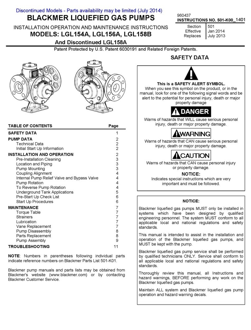 Dover PSG Blackmer LGL154A Installation, operation and maintenance instructions