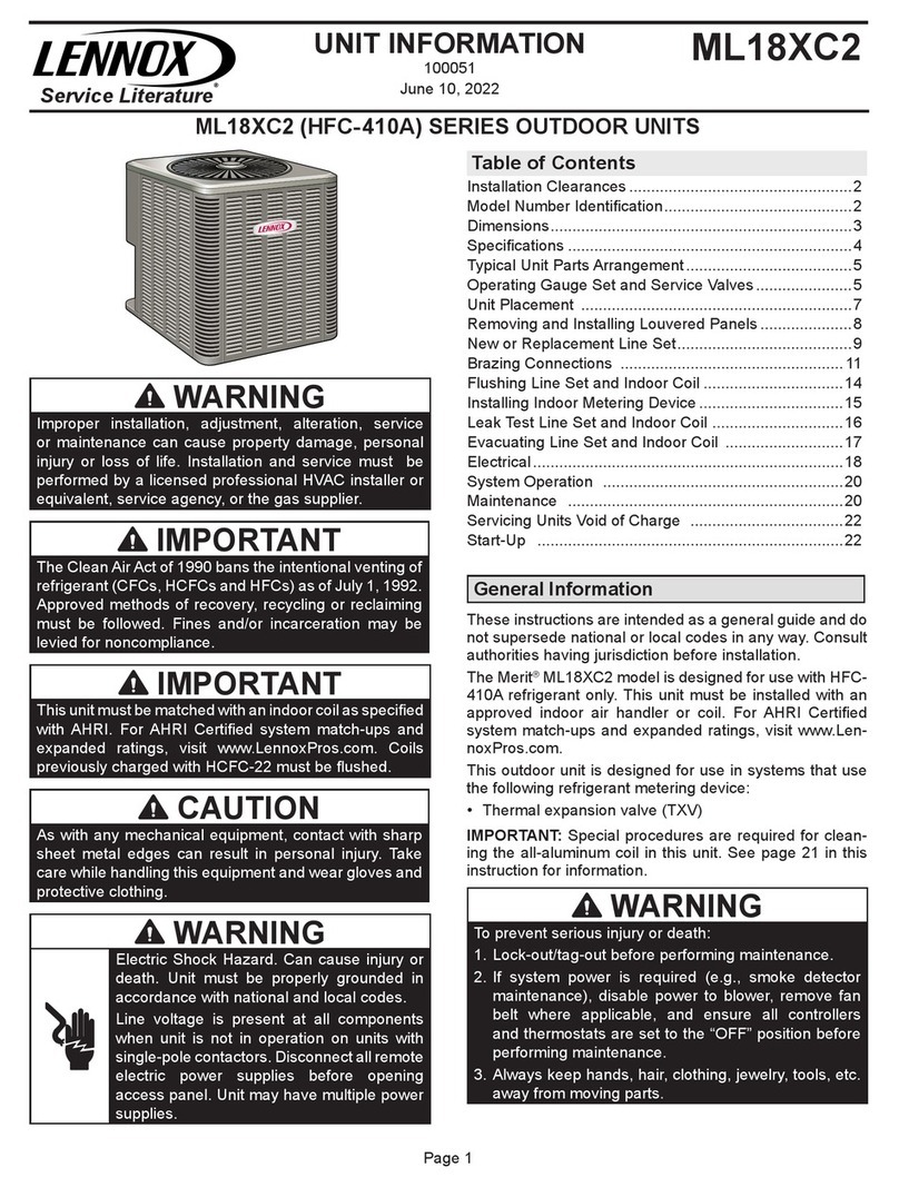 Lennox ML18XC2 Series User manual Lennox ML18XC2 Series User manual