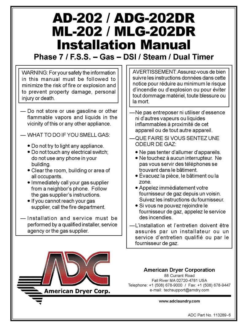 American Dryer Corp. AD-202 Operation manual