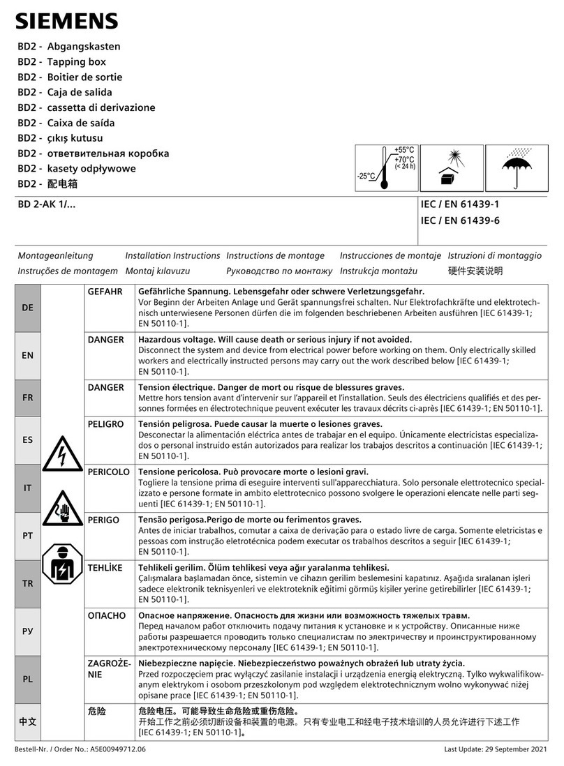Siemens BD 2-AK 1 Series User manual