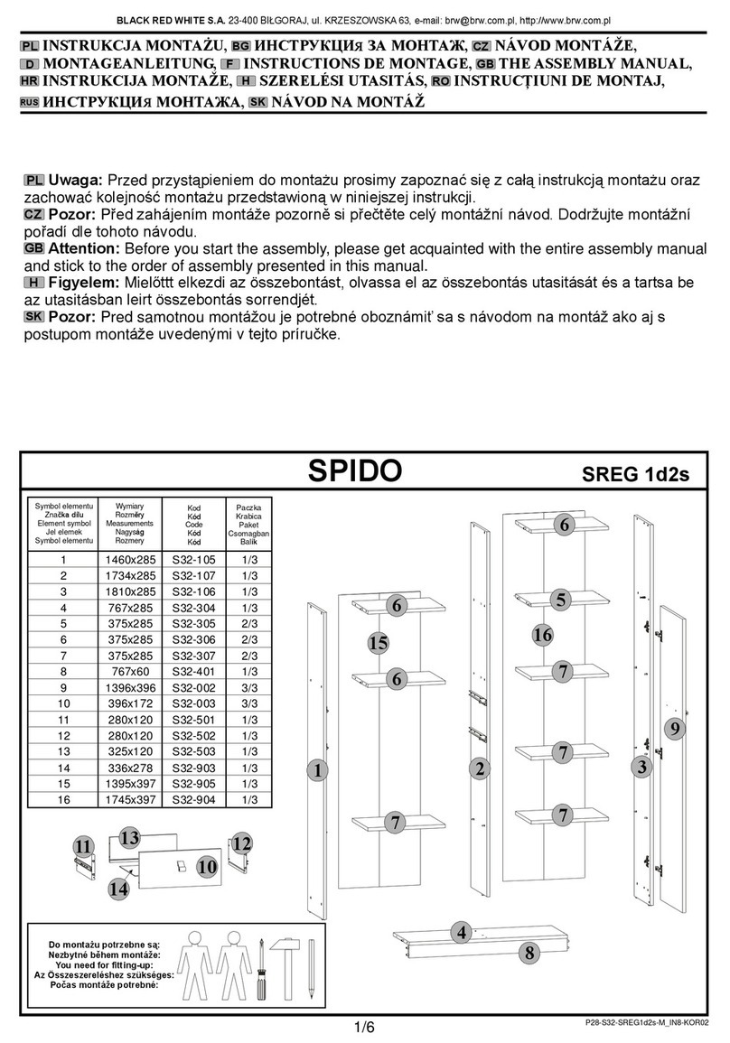 BLACK RED WHITE SPIDO SREG 1d2s Assembly manual