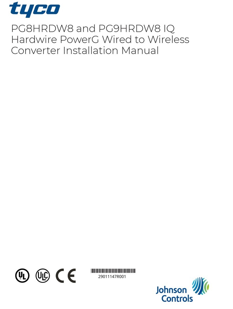 Johnson Controls Tyco PowerG PG8HRDW8 User manual